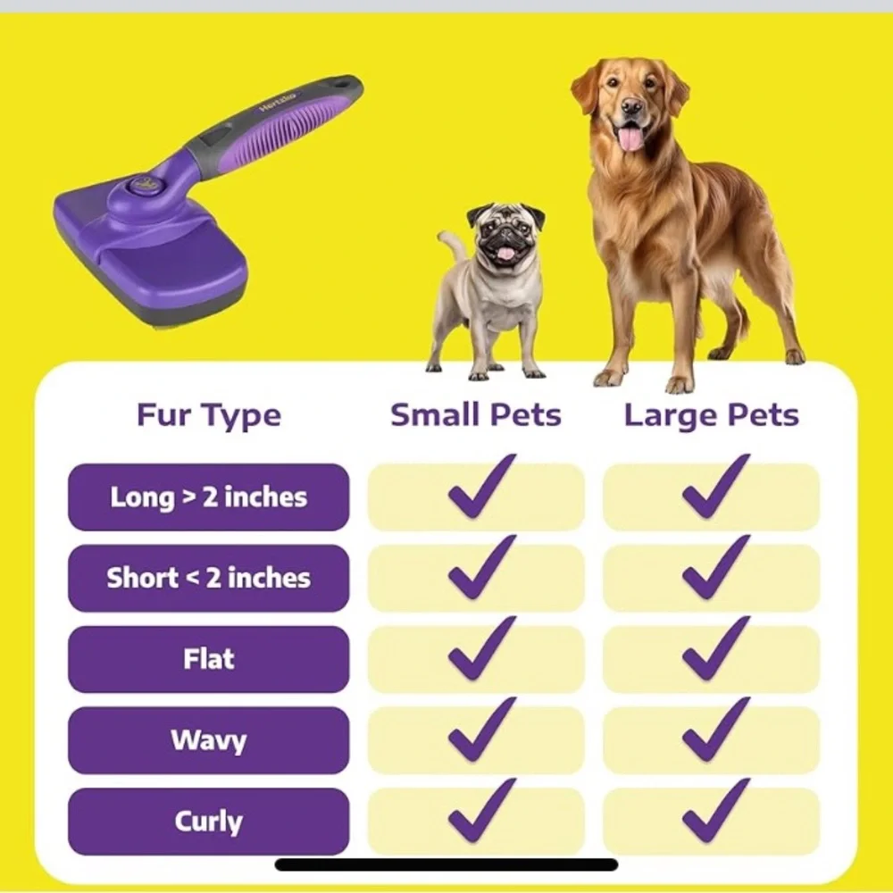 Purple Pet Grooming Brush